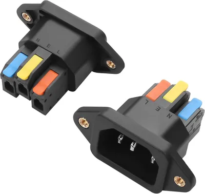 Produktbild von Netzteile, IEC C14, 10A, C14 - Set mit 2 Stück - Schraubbefestigung (schwarz)