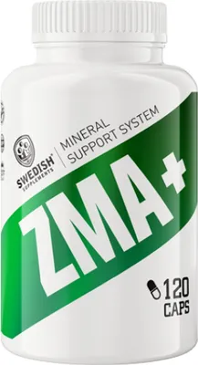 Produktbild von Nahrungsergänzungsmittel ZMA mit Zink, Magnesium, Vitamin B6 und B7 für Muskelfunktion und Testosteron