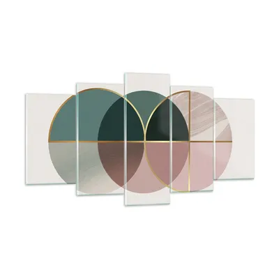 Produktbild von Bilder auf glas - 5 Teile - Abstraktion Räder Minimalismus - 160x85cm - Glasbilder - Wandbilder - Bilder - Wanddekoration aus Glas - Glas Bilder - Wandbild auf Glas - GEA160x85-4399