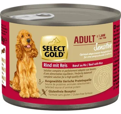 Produktbild von Select Gold Sensitive Adult Rind, Reis 6x200g