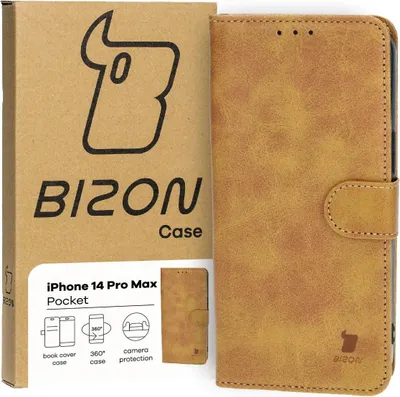 Produktbild von Bizon Case Pocket Flip Case für iPhone 14 Pro Max, Braun