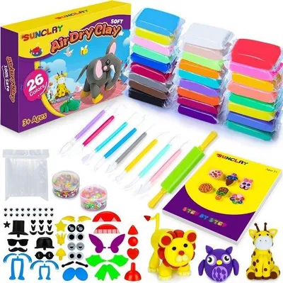 Productafbeelding van Zelfhardende Boetseerklei Set met 26 Kleuren voor Kinderen
