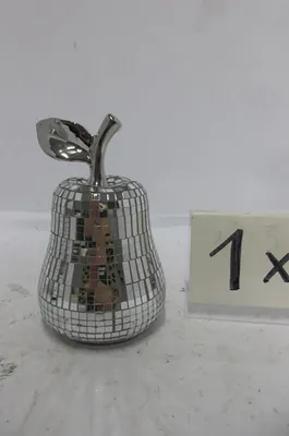 Obrázek produktu pro Dekorativní předmět Gilde, jablko, design "Disco", keramika, stříbrná barva, balení obsahuje 3 kusy, průměr: 10 cm, výška: 16 cm, číslo produktu: 54436