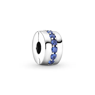 Produktbild von Pandora Clip Charm 791972C01 Blue Shining Path Silber 925 stellar blue crystal