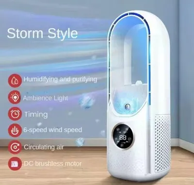 Obrázok produktu pre Elektrický ventilátor, tiché chladenie vzduchu, 6 rýchlostí, časovač, USB port