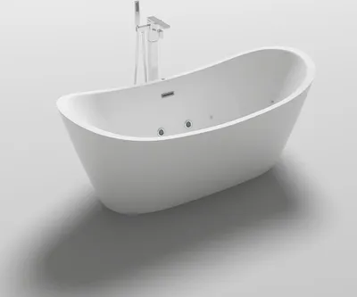 Produktbild von HOME DELUXE - freistehende Badewanne mit Whirlpoolfunktion - OVALO PLUS - Maße 180 x 90 x 72 cm - inkl. komplettem Zubehör I Whirlwanne, Whirlpool für 2 Personen