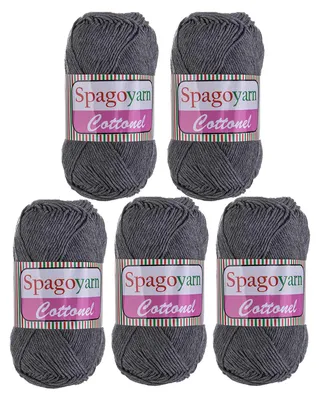 5 x 100g Strickgarn Cottonel Uni Häkelwolle Handstrickgarn mausgrau