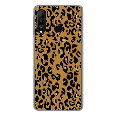 Produktbild von MuchoWow® Handyhülle Schutzhülle Hülle für Huawei P30 Lite Pantherdruck - Gelb - Gold Silikon Softcase Handy Hülle - Handyhülle