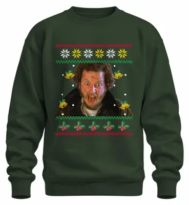 Produktbild von Marv Kevin Allein Zuhause Weihnachten Film Feuchte Banditen Sweatshirt Pullover, Flaschengrün, S