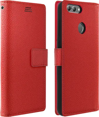 Immagine prodotto di Avizar, custodia a libro con funzione stand per Huawei P Smart, colore rosso