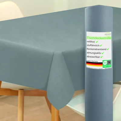 Produktbild von Sensalux Tischdeckenrolle, wasserabweisend, 80g/m², bis zu 45% Recyclat, 1,19m x 10m, Grau