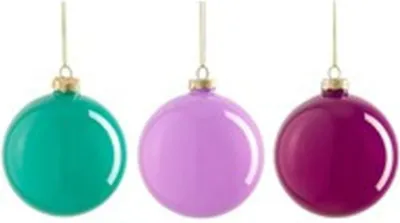 Imagen del producto de Adorno navideño para árbol de Navidad, esfera de vidrio lisa, colores vivos, 10 cm, 1 unidad
