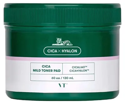 Zdjęcie produktu dla VT Cosmetics Cica Mild Toner PAD 60szt  130 ml - Łagodzące Płatki Tonizujące