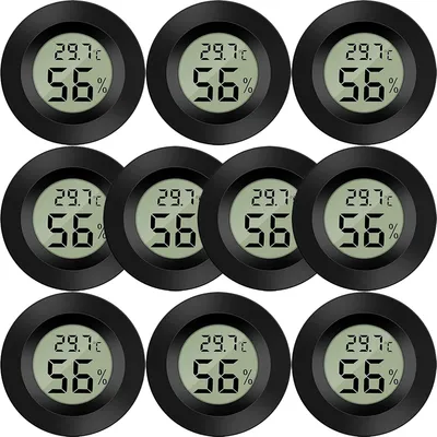Produktbild von 10x Mini Digital Thermo-Hygrometer Thermometer Luftfeuchtigkeit Temperaturmessgerät, rundlich