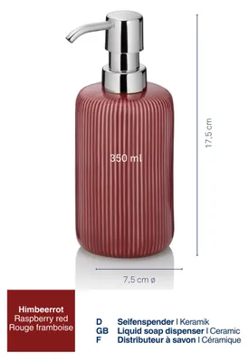 Produktbild von Seifenspender Keramik 350ml rot glänzend Kela AVA Badezimmer Zubehör