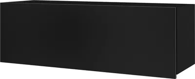 A black cabinet shown from a three-quarter angle against a white background.