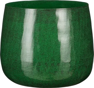 Productafbeelding van Mica Decorations Benson Bloempot - H22 x Ø24 cm - Metaal - Donkergroen