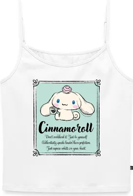 Produktbild von Spreadshirt Cinnamoroll Just Be Yourself Frauen Premium Organic Top mit Spaghettiträgern, XXL, Weiß