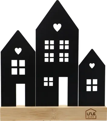 Produktbild von UNUS Deko Aufsteller Stadt 3 Häuser 20 cm in schwarz