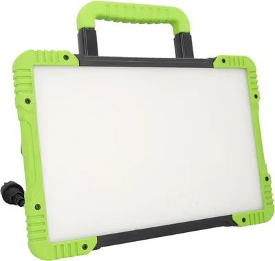 Produktbild von Unitec LED Arbeitsstrahler 55 Watt schwarz-grün 5950lm, 6000K, 2 Steckdosen