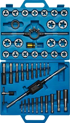 Produktbild von KRAFTPLUS K.265-0045 Gewindeschneidsatz 1/4' - 1' Gewindeschneider Gewindebohrer Set Gewindeschneidwerkzeug Feingewinde Grobgewinde Zoll