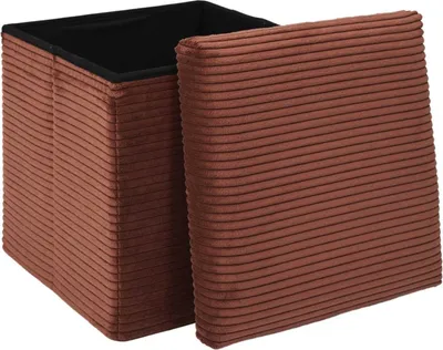 Zdjęcie produktu dla HowHomely stołek czerwony Pufa 38 x 38 x 38 cm Pufa