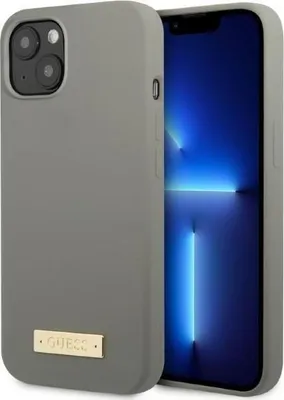 Produktbild von Guess Guhmp13Ssplg Iphone 13 Mini 5,4 Szary/Grau Hartschale Silikon Logo Platte Magsafe