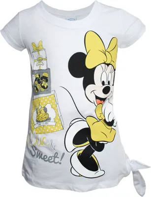 Produktbild von 73209 Disney Minnie Mouse Longshirt Mädchen Weiß Gr. 104 – Bequemes T-Shirt mit Minnie Print – Perfekt für Alltag & Freizeit