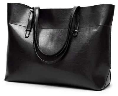 Produktbild von MODFU Damen Handtasche aus PU, Große Shopper Tasche, Schultertasche für Arbeit, Reise & Shopping, Elegante Tragetasche Geschenk für Frauen, Schwarz