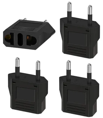 Produktbild von 4 Stück Adapter von US-Steckdose zu EU-Steckdose, Reiseadapter für europäische Steckdosen