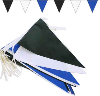 Produktbild von Goodymax® Wimpelkette 10 m Schwarz-Weiß-Blau