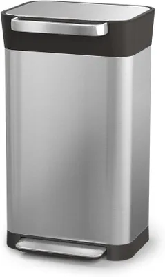 Image de Poubelle de cuisine avec système anti-odeurs dilué et capacité compacte pouvant atteindre 90 litres après réduction de la pression, en acier, capacité nette de 30 litres.