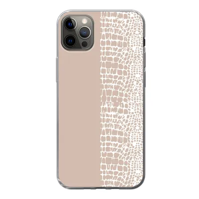 Produktbild von MuchoWow® Handyhülle Schutzhülle Hülle für iPhone 12 Pro Max Schlange - Design - Rosa Silikon Softcase Handy Hülle - Hartschale