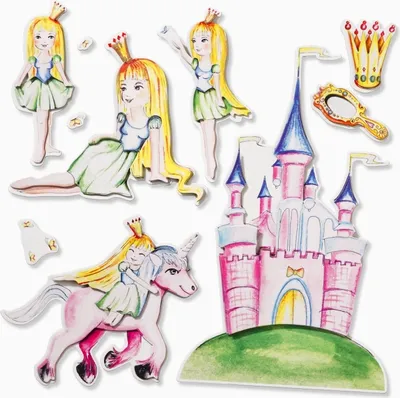 Produktbild von XXL Sticker mit 3D Prinzessin Motiv, 30 x 30 cm, Serie III