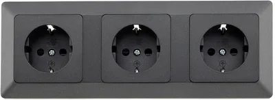 Image de MILOS Set 3 prises + cadre triple 250V~/ 16A, Anthracite
