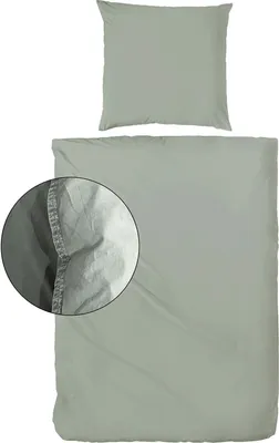 Produktbild von Enrico Coss Bettwäsche Stonewashed Kissenbezug einzeln 40x40 cm olive
