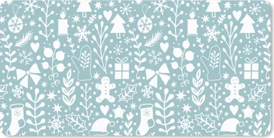 Produktbild von MuchoWow® Schreibtischunterlage Winter - Schnee - Muster - Weiß 80x40 cm - XXL Mauspad - Gaming Mauspad