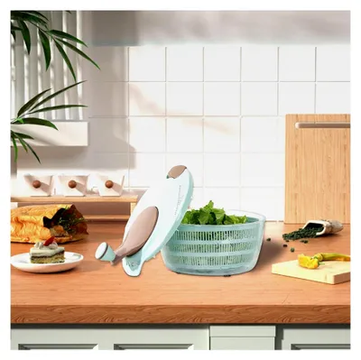 Produktbild von Salatschleuder | Zweilagiger Küchenbehälter | Salatschüssel und Trockner für Salat | Zum Kochen, Servieren und Aufbewahren im Haushalt und Gewerbe