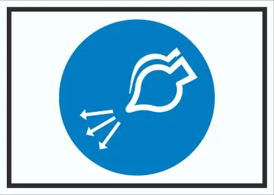 Produktbild von Luftversorgung einschalten beim Aussetzvorgang Symbol Schild A5 (148x210mm)