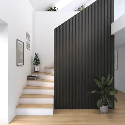 Produktbild von Fjordwall Akustikpaneel Linoleum Schwarz 2400 x 600 x 20 mm