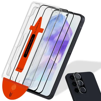 Produktbild von 2-Pack Samsung A55 Displayschutzfolie & 1-Pack Kameraschutz - Gehärtetes Glas | [Automatische Installation] - Blasenfrei