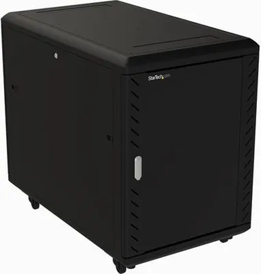 Zdjęcie produktu dla StarTech.com RK1536BKF, Stojak wolnostojący, 15U, 800 kg, Zamek, Zarządzanie okablowaniem, Kółka