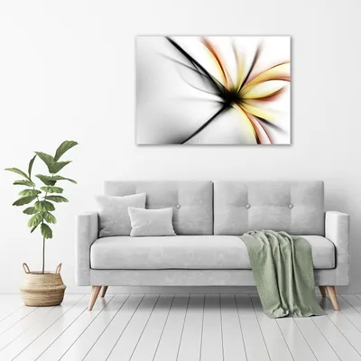 Produktbild von Tulup® Glas-Bild - 100 x 70 - Wandbild aus Glas - Wandkunst - Wandbild hinter gehärtetem Sicherheitsglas - Kunst: modern & klassisch - Abstrakte Blumen - Gelb
