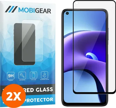 Produktbild von Mobigear Premium 4.99 Xiaomi Redmi Note 9T Panzerglas Gehärtetes Glas Displayschutz - Hüllenfreundlich - Schwarz (2er Pack)