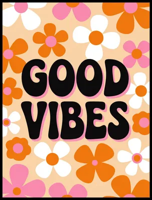 Produktbild von Poster 60x80cm Motivationsaffirmation Retro Vintage Für das Wohnzimmer Good Vibes