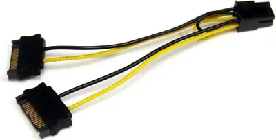 Obrázek produktu pro StarTech.com SATPCIEXADAP, 0,15 m, SATA 15-pin, PCI-E (6-pin), Samec, Samec, Přímý