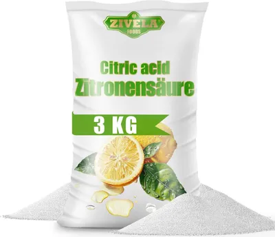 Produktbild von 3kg Zitronensäure Pulver in Lebensmittelqualität | Hausmittel für Küche & Haushalt | 3000g Citronensäure 100% Rein | Zitronensäure E330 (3x 1kg)