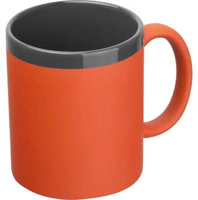 Produktbild von Keramiktasse / Kaffeetasse / 300 ml / Farbe: schwarz-orange