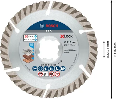 Produktbild von PRO Multi Material X-LOCK Diamanttrennscheibe, 115 x 22,23 mm