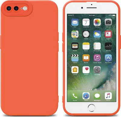 Produktbild von Cadorabo Hülle für Apple iPhone 7 PLUS / 7S PLUS / 8 PLUS Schutz Hülle in Orange TPU Silikon Etui Case Handyhülle